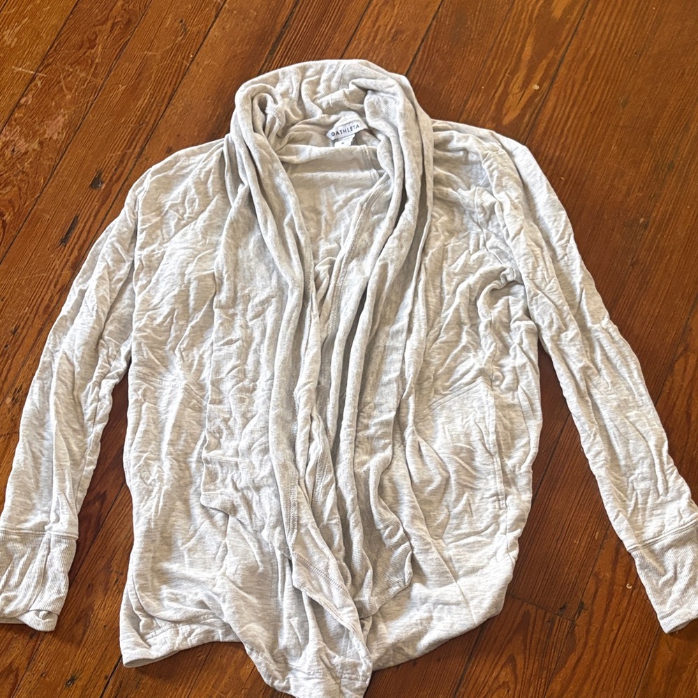 Athleta Heather Gray Drape Cardigan